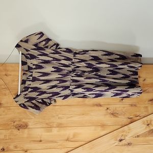 Anthropologie Mermaid Ikat Linen Blend Dress M